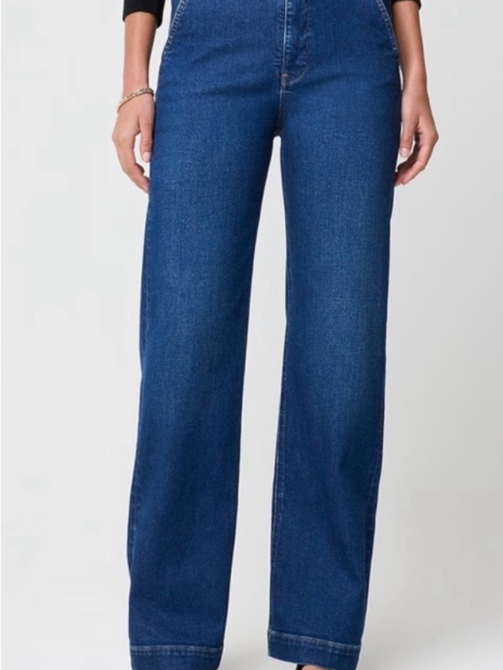 J. Crew Wide-Leg Jeans in Rich Blue Denim